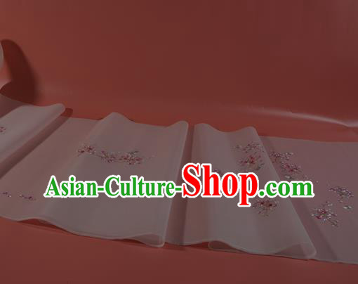 Chinese Traditional Hanfu Dress Embroidered Light Pink Silk Fabric Classical Butterfly Pattern Silk Material