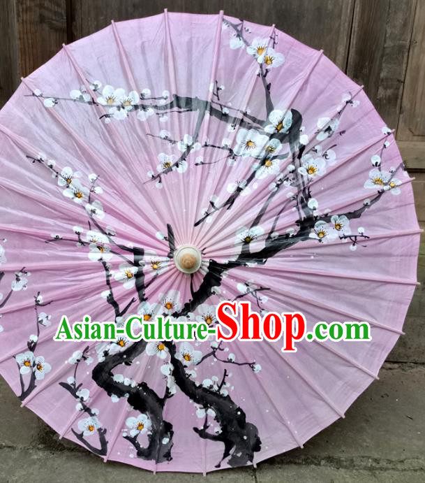Traditional China Paper Umbrella Handmade Umbrellas Painting Plum Blossom Oil Umbrella Pink Bumbershoot
