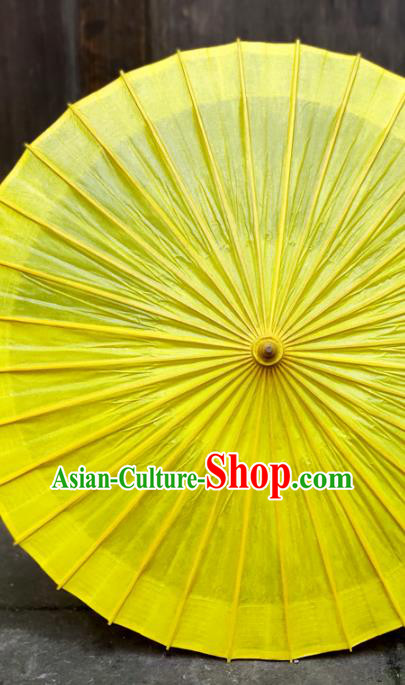 Traditional China Yellow Oil Paper Umbrella Handmade Umbrellas Artware Umbrella