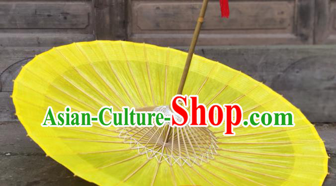 Traditional China Yellow Oil Paper Umbrella Handmade Umbrellas Artware Umbrella