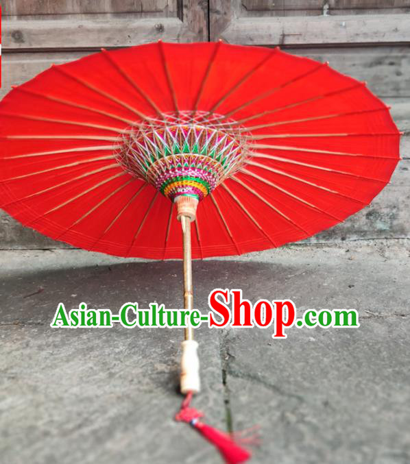 Traditional China Handmade Umbrellas Artware Wedding Bride Umbrella Red Oil Paper Umbrella