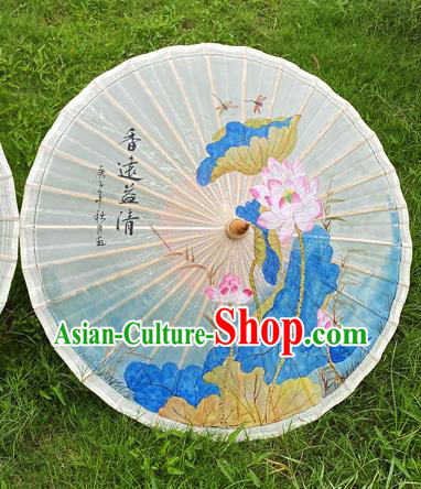 Traditional China Hand Painting Lotus Oil Paper Umbrella Stage Show Umbrella Classical Dance Umbrellas Artware