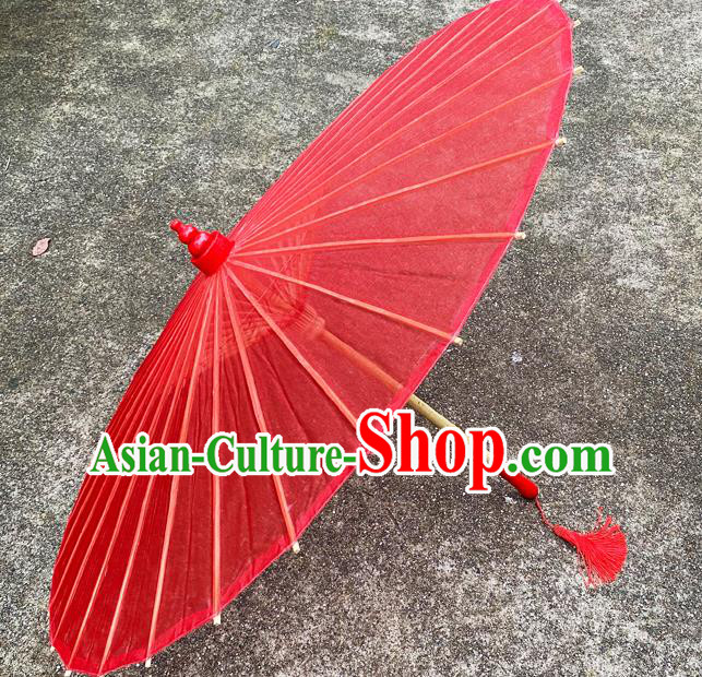 Chinese Wedding Parasol Traditional Hanfu Red Silk Umbrella Classical Dance Umbrella