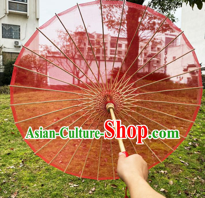 Chinese Wedding Parasol Traditional Hanfu Red Silk Umbrella Classical Dance Umbrella