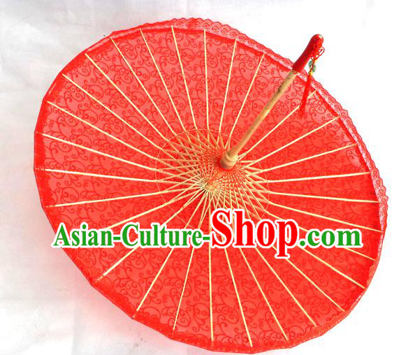 Chinese Red Lace Umbrellas Traditional Hanfu Umbrella Wedding Umbrella Classical Dance Umbrella
