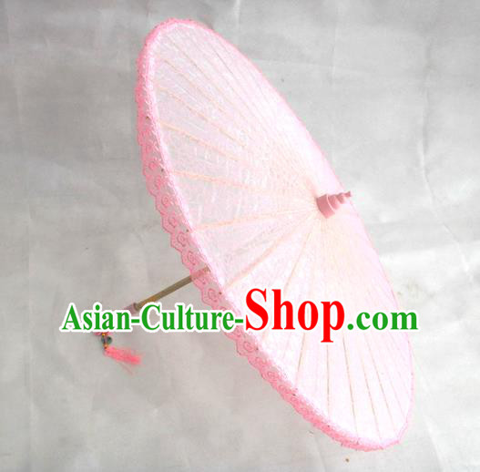 Chinese Traditional Hanfu Umbrella Wedding Umbrella Classical Dance Umbrella Pink Lace Umbrellas