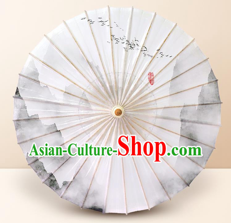 Traditional China Ink Painting Landscape Oil Paper Umbrella Handmade Umbrellas Artware Paper Umbrella