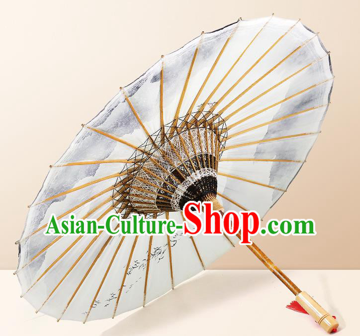 Traditional China Ink Painting Landscape Oil Paper Umbrella Handmade Umbrellas Artware Paper Umbrella