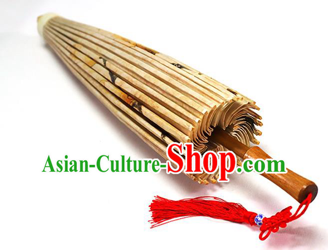 Traditional China Painting Mangnolia Oil Paper Umbrella Handmade Umbrellas Artware Beige Paper Umbrella