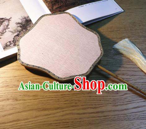 Handmade China Traditional Court Fan Classical Palace Fan Ancient Princess Pink Silk Fan