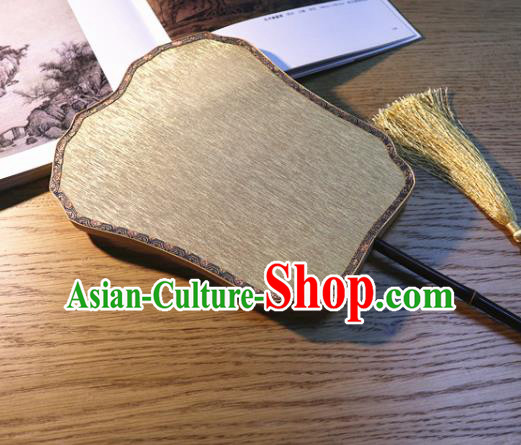 Handmade China Beige Silk Fan Court Dance Fan Classical Palace Fan Traditional Hanfu Fans