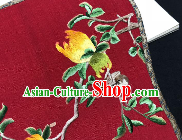 Handmade China Embroidered Silk Fan Wedding Fan Traditional Hanfu Fans Classical Red Palace Fan