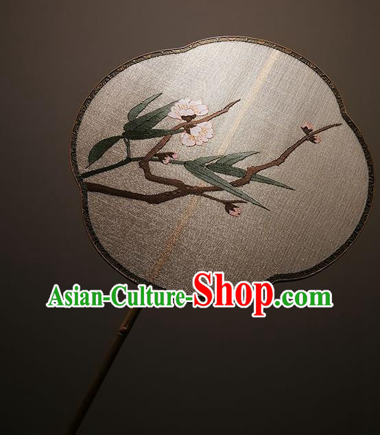 China Handmade Silk Fans Classical Peach Blossom Pattern Palace Fan Traditional Song Dynasty Hanfu Fan