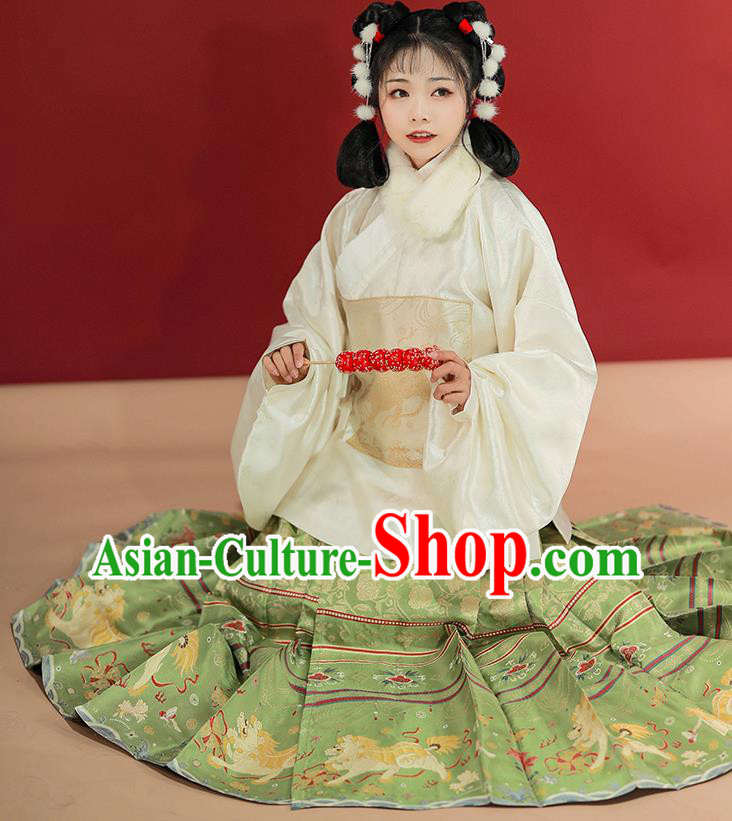 Traditional China Ming Dynasty Patrician Lady Historical Costumes Ancient Royal Princess Hanfu Clothing