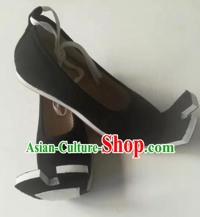 Chinese Han Dynasty Men Shoes Handmade Classical Black Cloth Shoes Traditional Hanfu Shoes