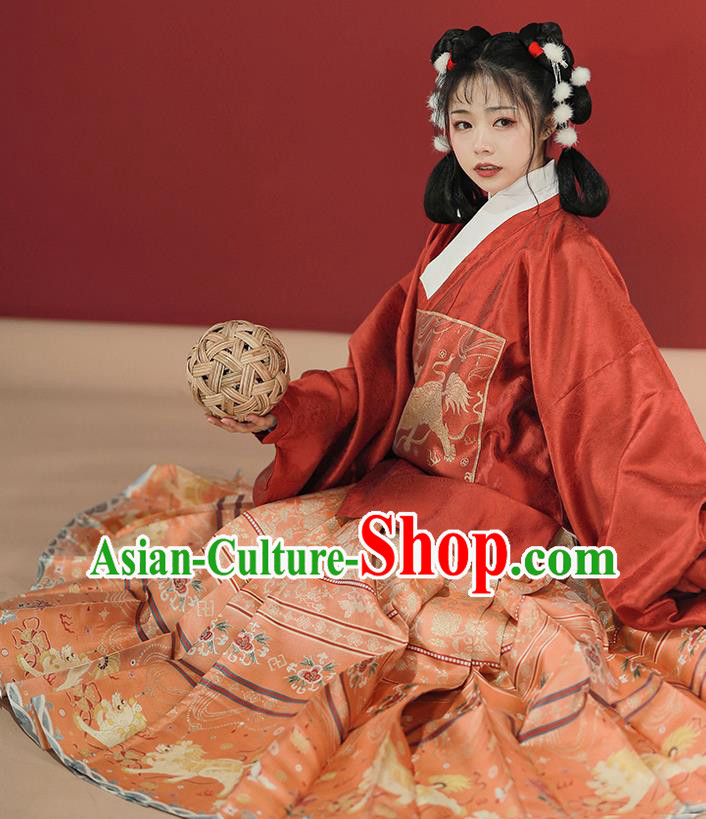 China Ming Dynasty Court Lady Hanfu Clothing Ancient Princess Historical Costumes Full Set