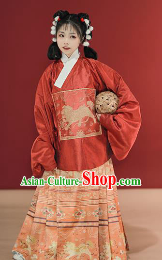 China Ming Dynasty Court Lady Hanfu Clothing Ancient Princess Historical Costumes Full Set