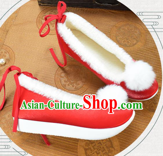 China Wedding Venonat Shoes Traditional Hanfu Shoes National Red Cloth Shoes