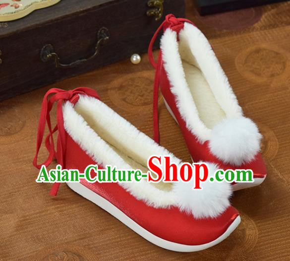 China Wedding Venonat Shoes Traditional Hanfu Shoes National Red Cloth Shoes