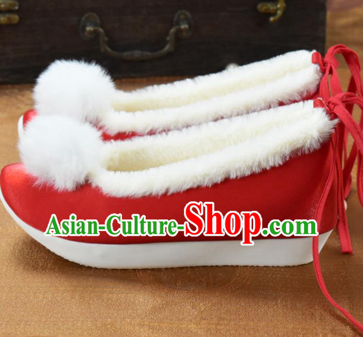 China Wedding Venonat Shoes Traditional Hanfu Shoes National Red Cloth Shoes