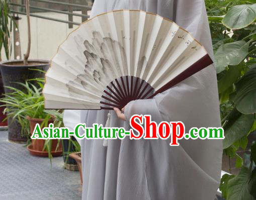 China Handmade Ink Painting Landscape Accordion Traditional Folding Fan Classical Silk Fan