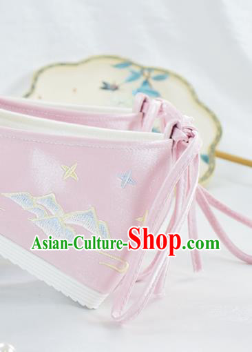 China Traditional Pink Cloth Shoes Embroidered Shoes National Women Shoes