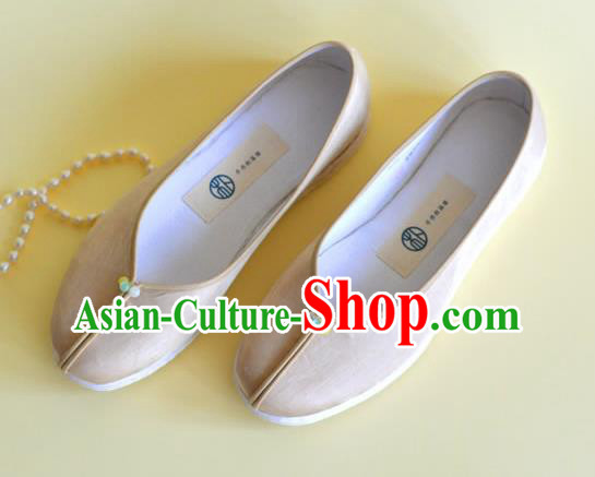 China Women Shoes National Shoes Traditional Hanfu Champagne Satin Shoes