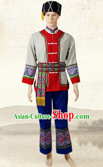 China Tujia Nationality Folk Dance Costumes Hunan Ethnic Minority Stage Show Outfits Clothing and Hat