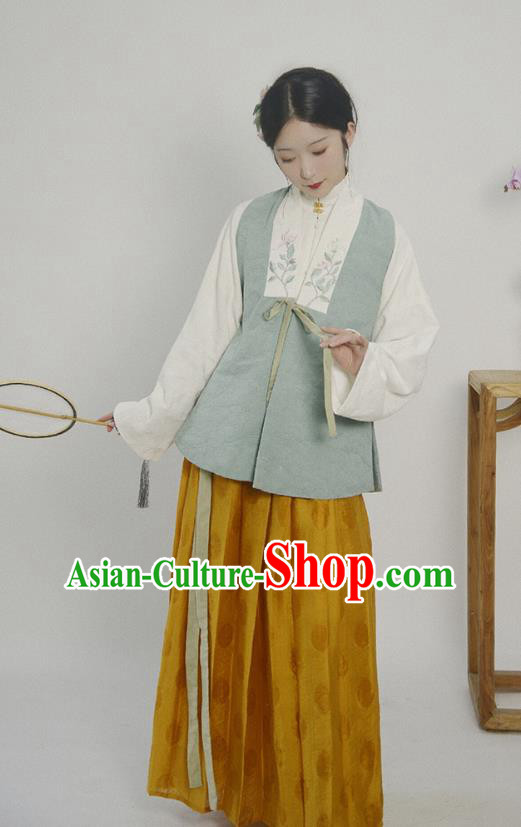 China Ancient Patrician Beauty Hanfu Costumes Traditional Ming Dynasty Historical Clothing