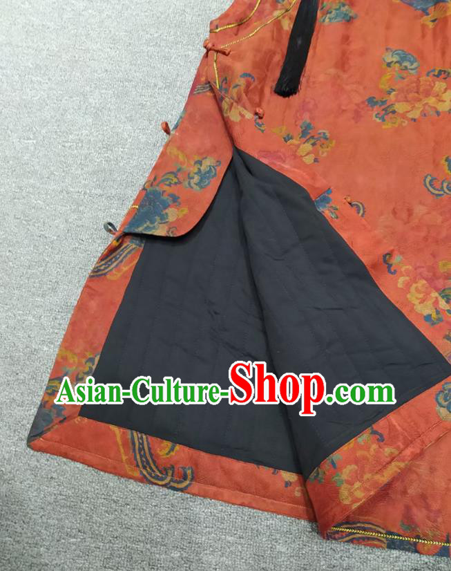 Chinese Classical Phoenix Pattern Red Qipao Dress Traditional Silk Cheongsam National Women Clothing