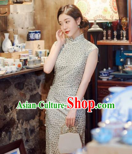 Republic of China Classical Cheongsam Young Lady Clothing National Slim Qipao Dress