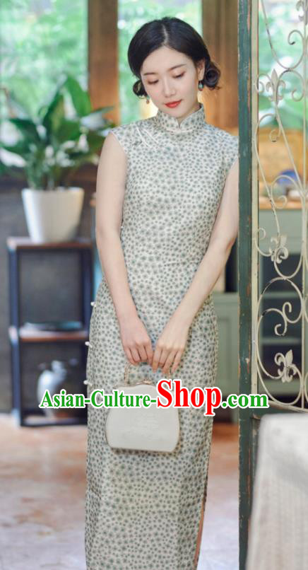 Republic of China Classical Cheongsam Young Lady Clothing National Slim Qipao Dress