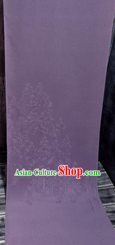Asian Japan Classical Pattern Brocade Tapestry Traditional Japanese Kimono Violet Silk Fabric