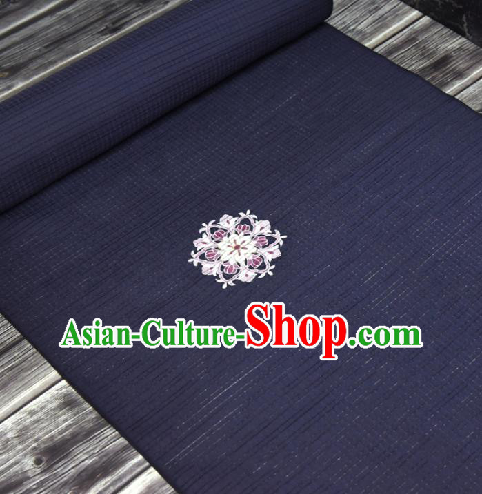 Traditional Japanese Kimono Purple Pure Silk Fabric Asian Japan Classical Baoxiang Pattern Brocade Tapestry
