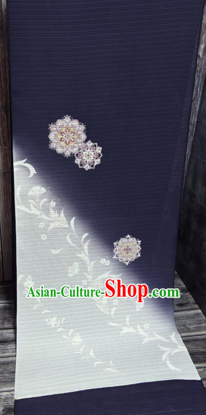 Traditional Japanese Kimono Purple Pure Silk Fabric Asian Japan Classical Baoxiang Pattern Brocade Tapestry