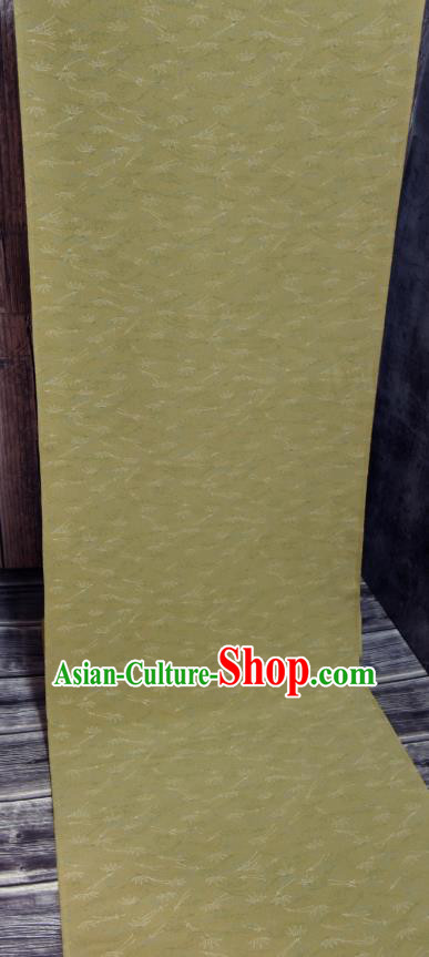 Traditional Japanese Kimono Yellow Pure Silk Fabric Asian Japan Classical Brocade Tapestry
