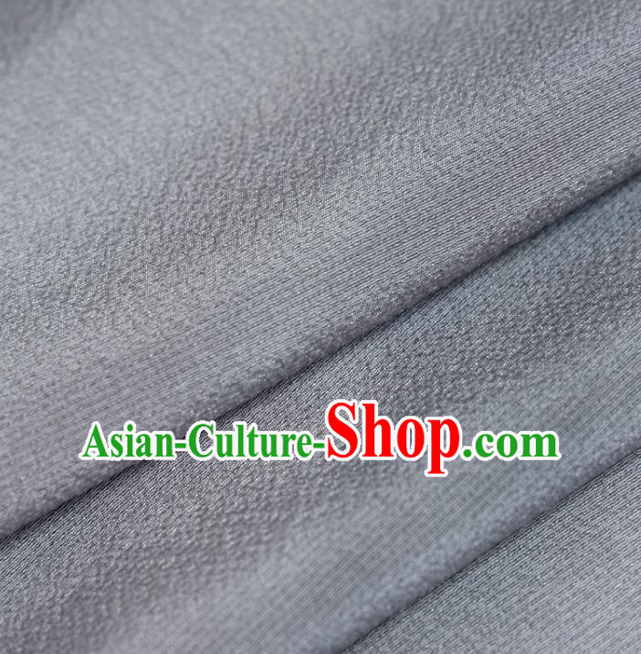 Traditional Asian Japan Classical Wafuku Grey Cloth Material Japanese Kimono Pure Silk Fabric