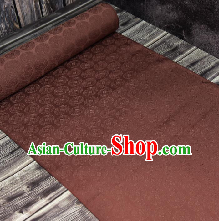 Asian Japan Kimono Brocade Tapestry Traditional Qipao Dress Brownish Red Silk Fabric