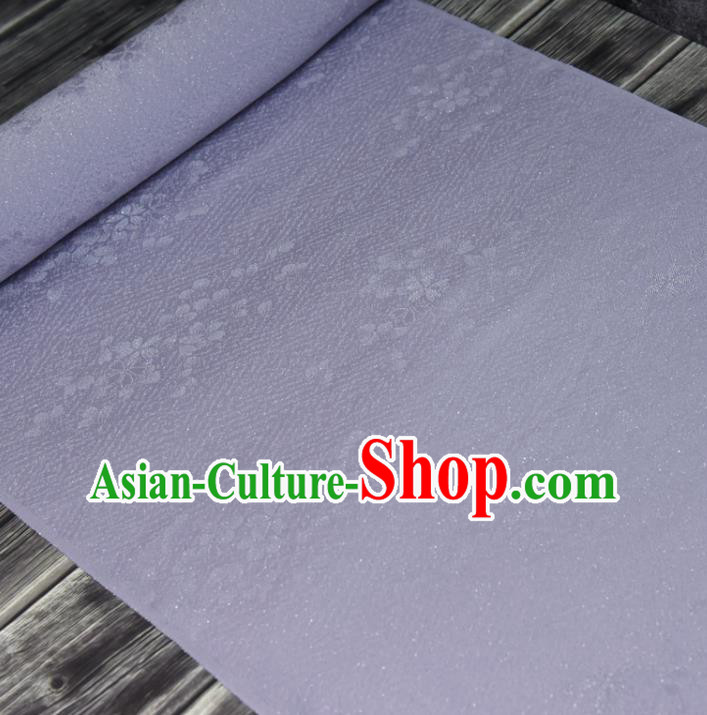 Asian Japan Sakura Pattern Kimono Brocade Tapestry Traditional Qipao Dress Violet Silk Fabric