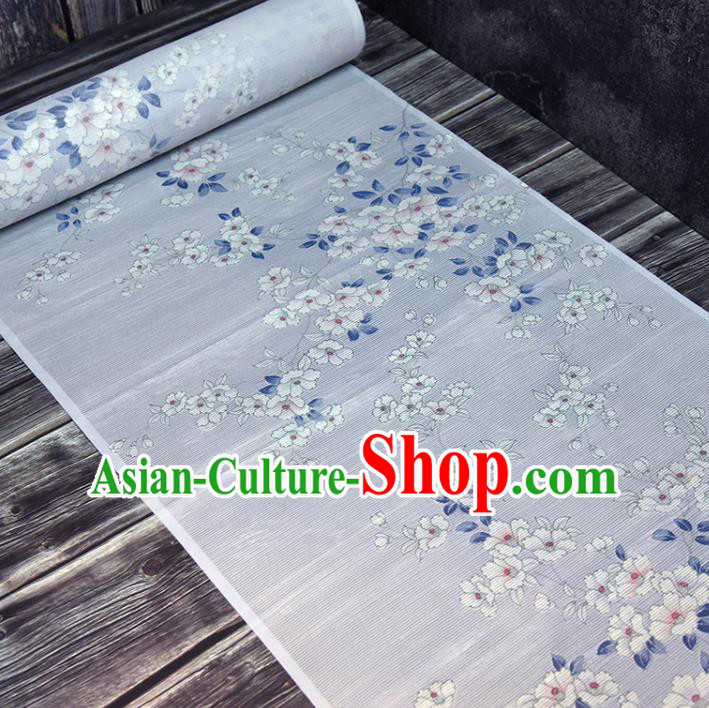 Asian Japan Classical Brocade Tapestry Traditional Qipao Dress Flowers Pattern Lilac Silk Fabric