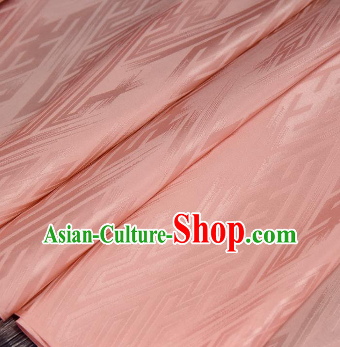 Asian Japan Classical Brocade Tapestry Traditional Tang Suit Pink Silk Fabric