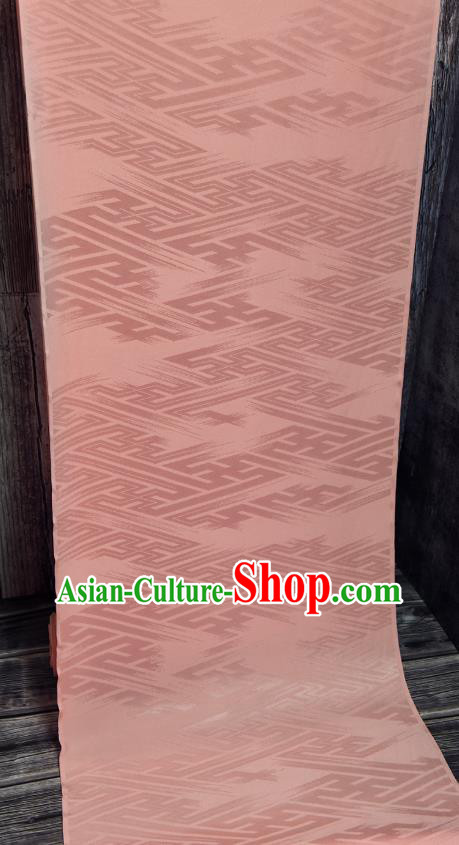 Asian Japan Classical Brocade Tapestry Traditional Tang Suit Pink Silk Fabric