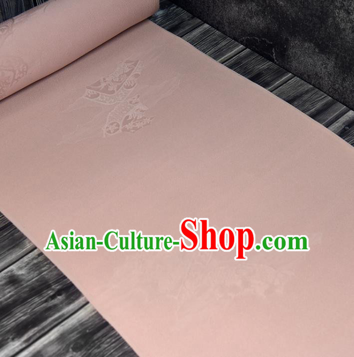 Asian Japan Kimono Brocade Tapestry Traditional Hanfu Dress Classical Light Pink Silk Fabric