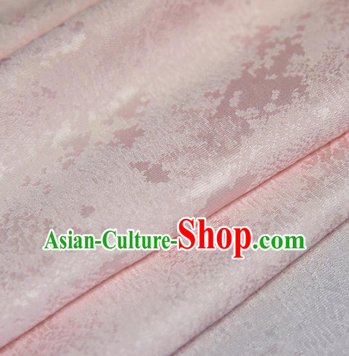 Traditional Hanfu Dress Classical Sakura Pattern Silk Fabric Asian Japan Kimono Pink Brocade Tapestry