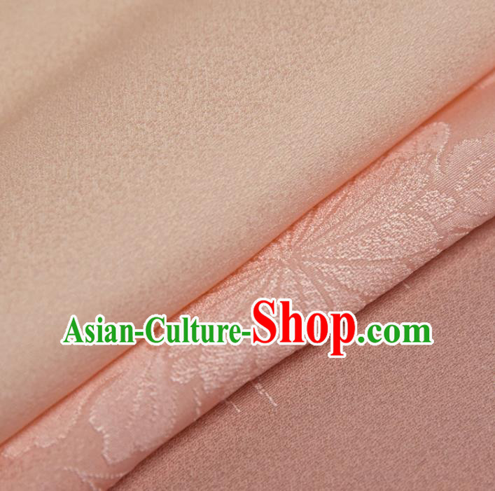 Asian Japan Kimono Brocade Jacquard Tapestry Traditional Sakura Pattern Pink Silk Fabric