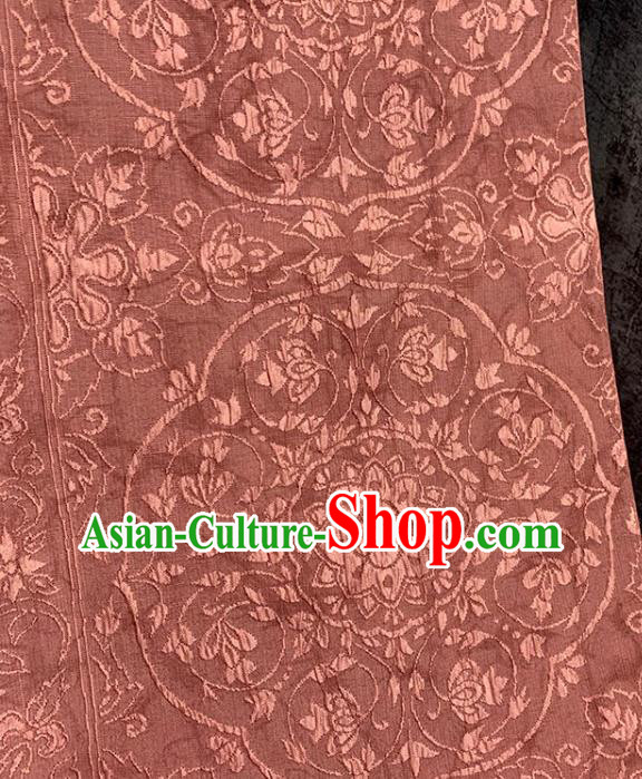 Traditional Japanese Kimono Belt Pure Silk Fabric Asian Japan Brownish Red Brocade Material
