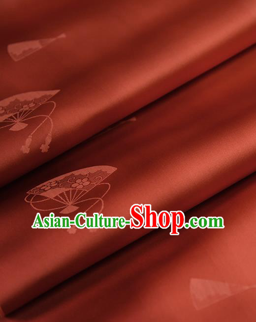 Traditional Japanese Kimono Nishijin Pure Silk Fabric Asian Japan Jacinth Brocade Material