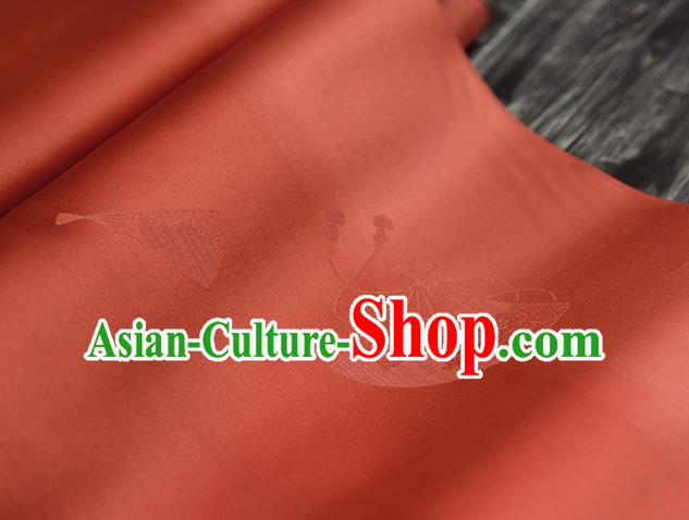 Traditional Japanese Kimono Nishijin Pure Silk Fabric Asian Japan Jacinth Brocade Material