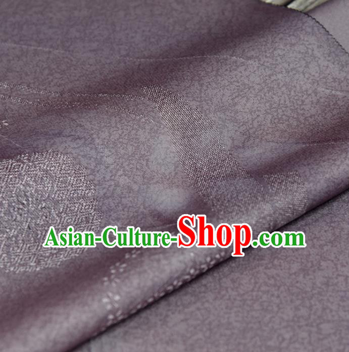 Traditional Japanese Sakura Pattern Pure Silk Fabric Asian Japan Kimono Dark Purple Brocade Material