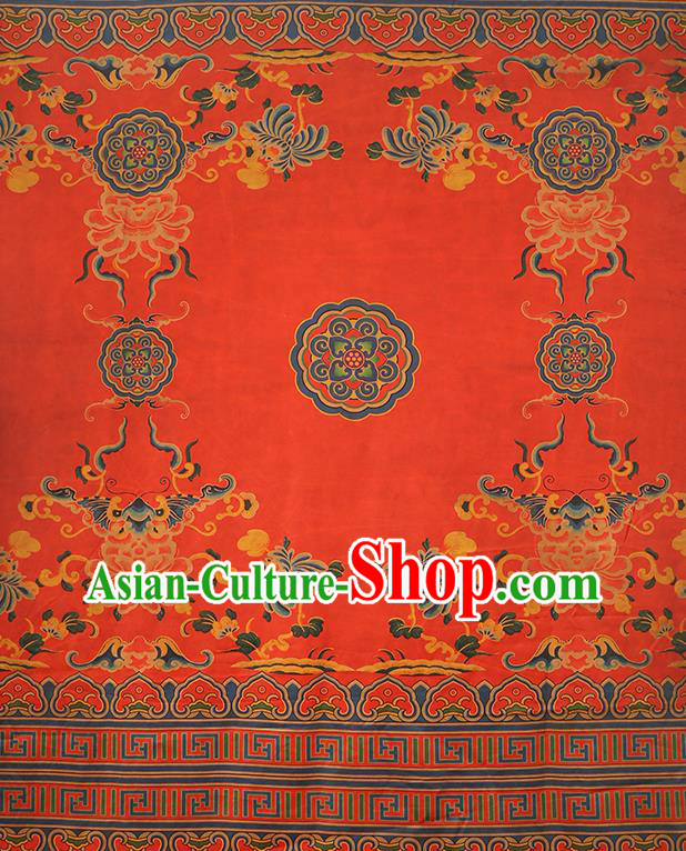 China Silk Fabric Traditional Red Brocade Asian Cheongsam Gambiered Guangdong Gauze